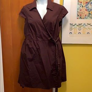 Brown wrap dress